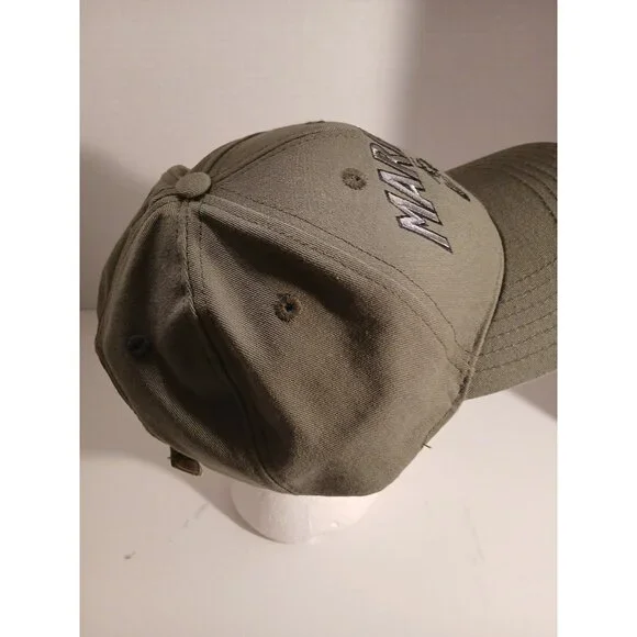 USMC Green Adjustable Hat Eagle Crest One Size Fits Most H6 - Picture 2 of 7